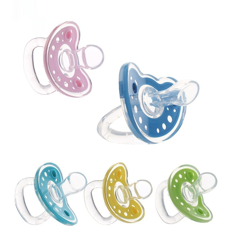 Full Silica Gel Pacifier Two-color Liquid Silicone Sleep Comfort Baby Pacifier Baby