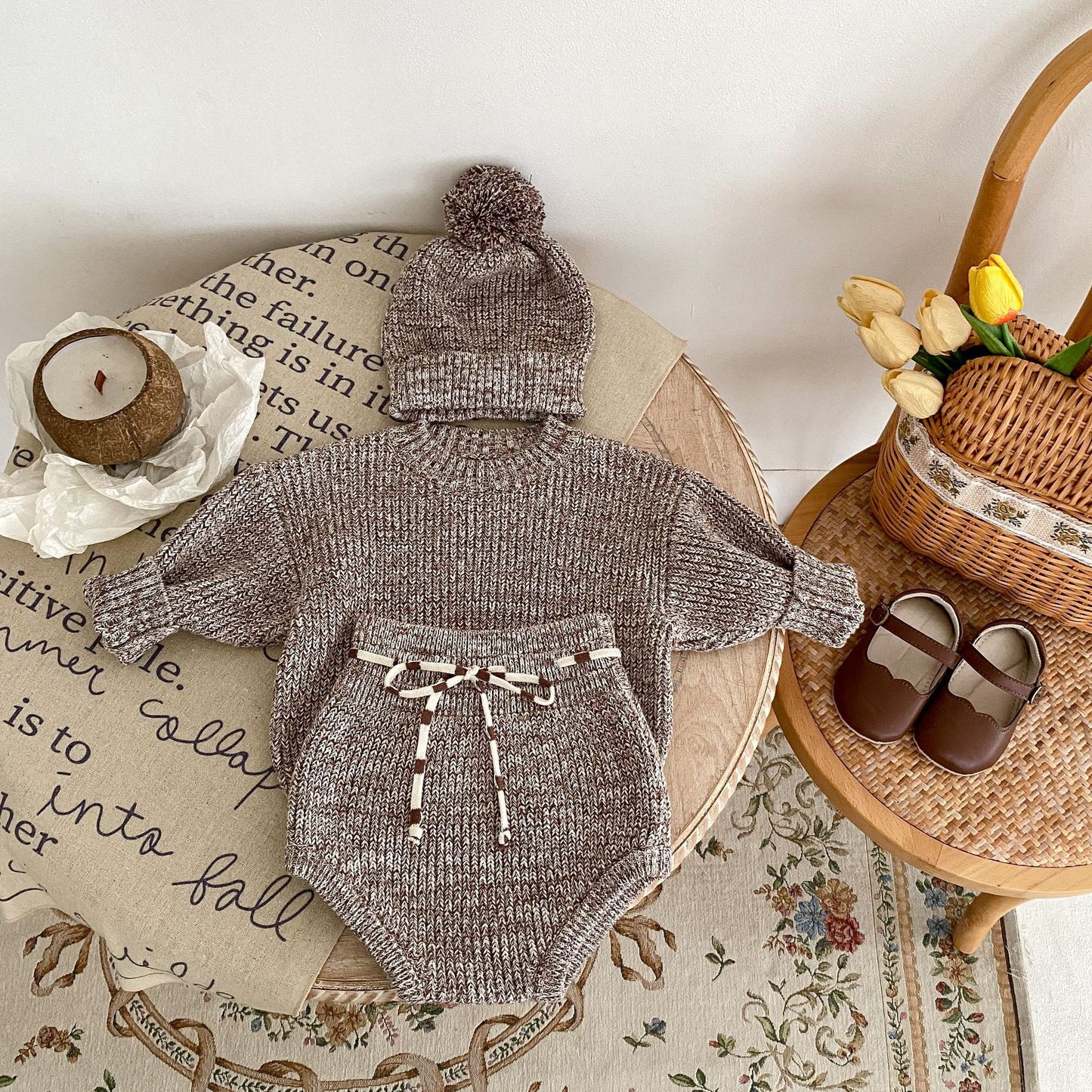Infant Baby Girl Mixed Color Thick Needle 3-piece Set