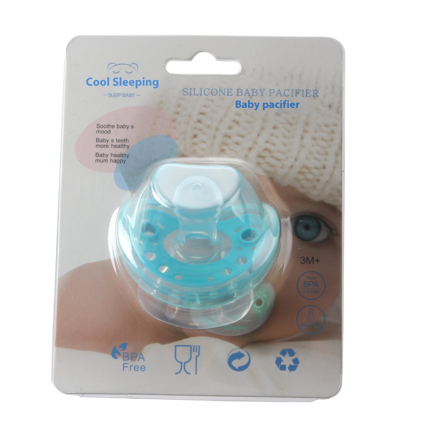 Full Silica Gel Pacifier Two-color Liquid Silicone Sleep Comfort Baby Pacifier Baby